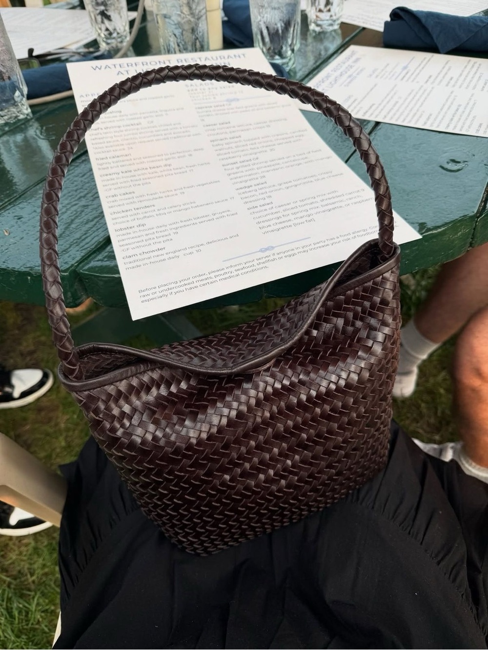 Woven Hobo Bag - Dark Brown